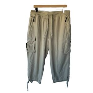 Soothfeel Cargo Joggers Womens L Beige Gorpcore Hiking Athletic Crop Pants NWT